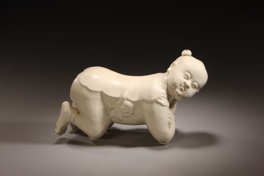 图片[1]-Pengcheng Kiln imitation Ding Kiln white glazed child pillow-China Archive